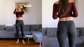 المرأة في السراويل الضيقة تمارس الجنس الحقيقي